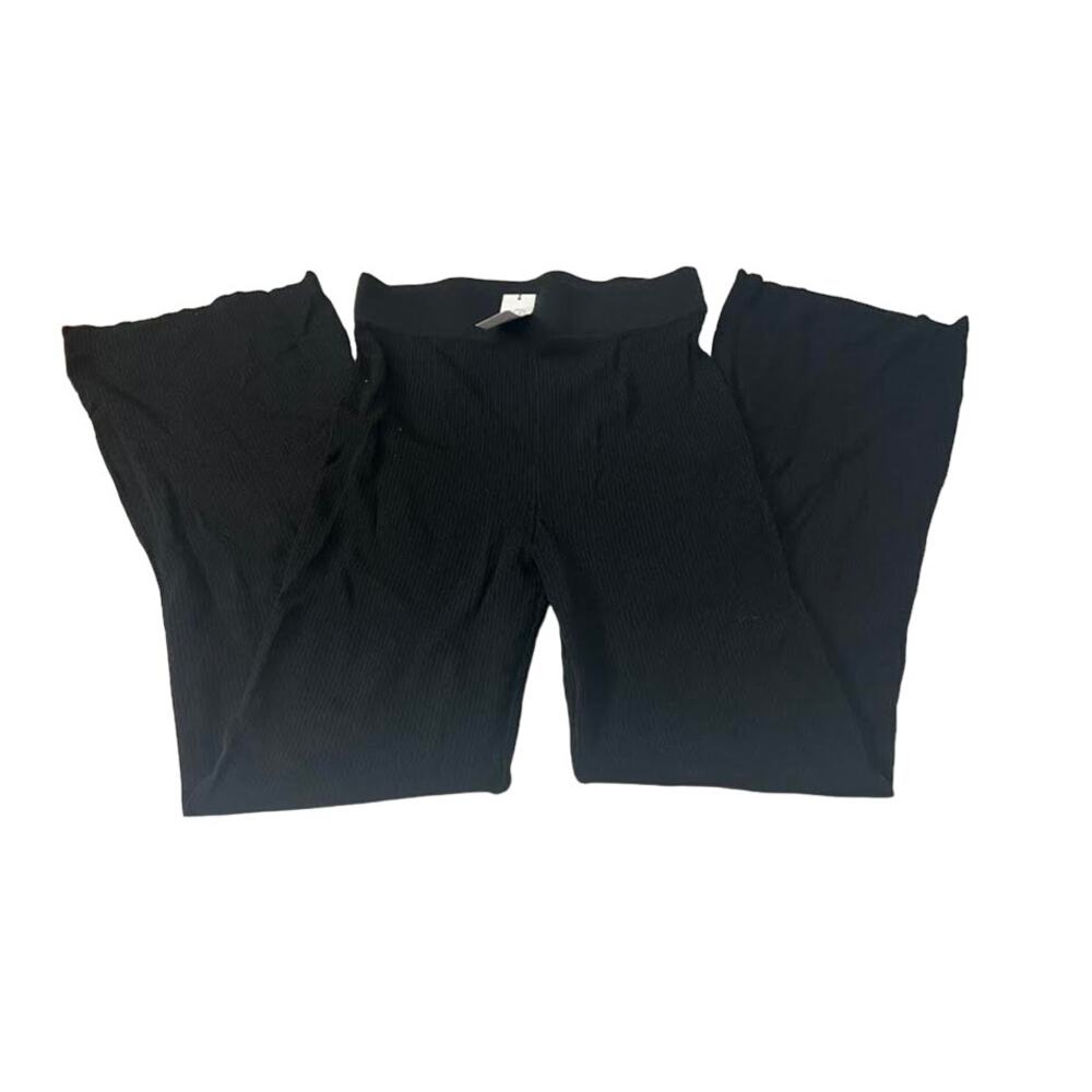 NWT! The Drop Women's Ellison Rib Flare Leg Sweater Pant, Black, S